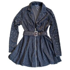 EUC Privy Womens Black Lace Long Sleeve Dress Whimsy Goth Feminine Y2K